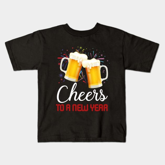 Cheers To A New Year Beer Glass 2019 T-shirt Kids T-Shirt by TeeLovely